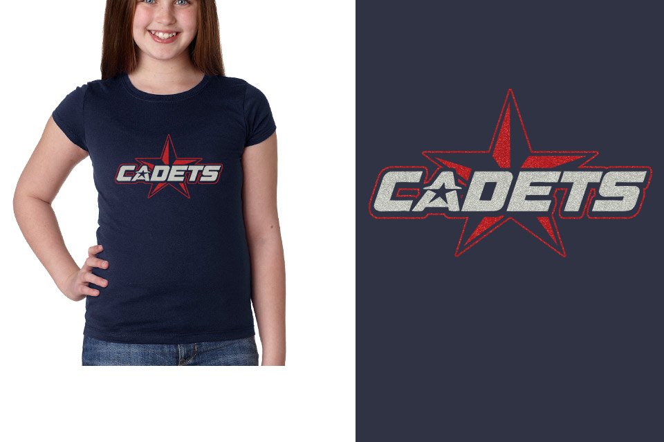 CADETS logo glitter 2-color Youth Girls' Princess T-Shirt