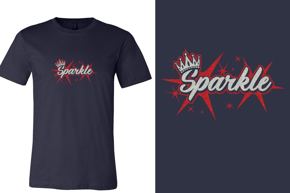 Sparkle logo glitter 2-color Unisex t-shirt