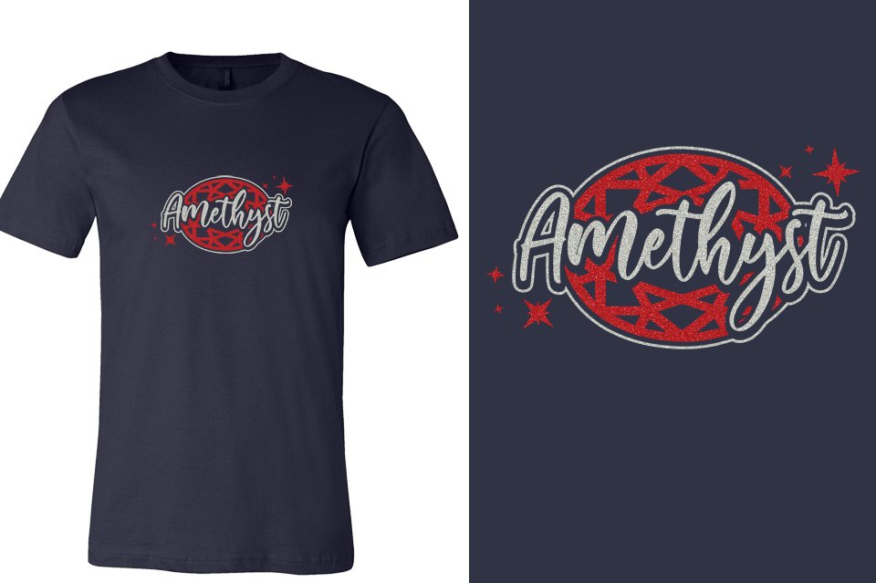 Amethyst logo glitter 2-color Unisex t-shirt