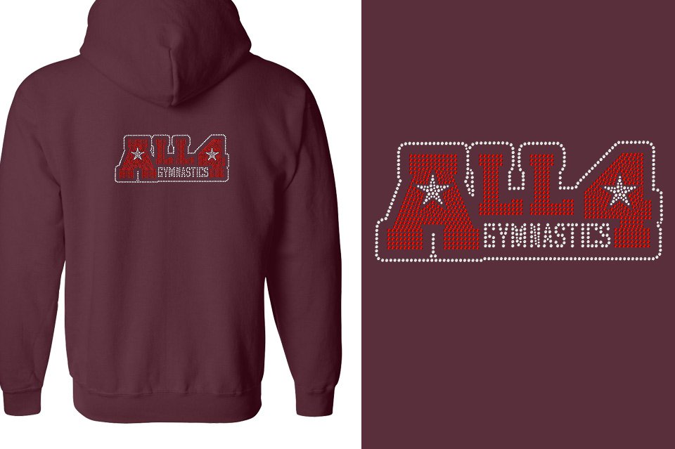 Rhinestones All4 Gymnastics stones Unisex Zip Hoodie