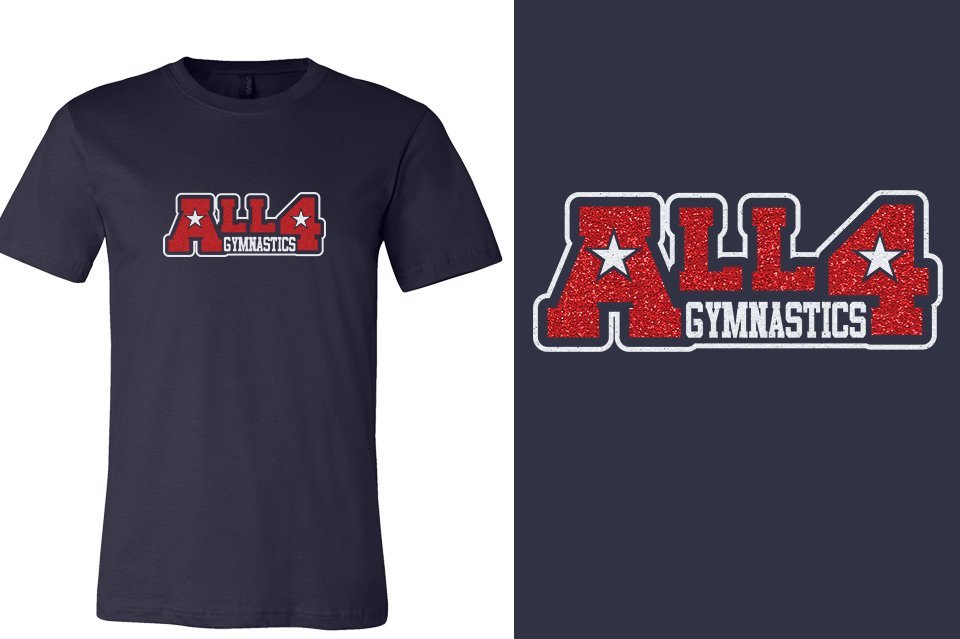 ALL4 Gymnastics glitter Unisex t-shirt