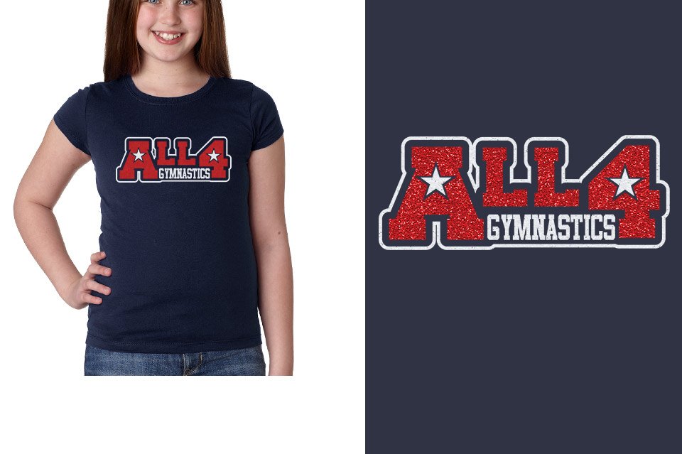 ALL4 Gymnastics glitter Youth Girls' Princess T-Shirt