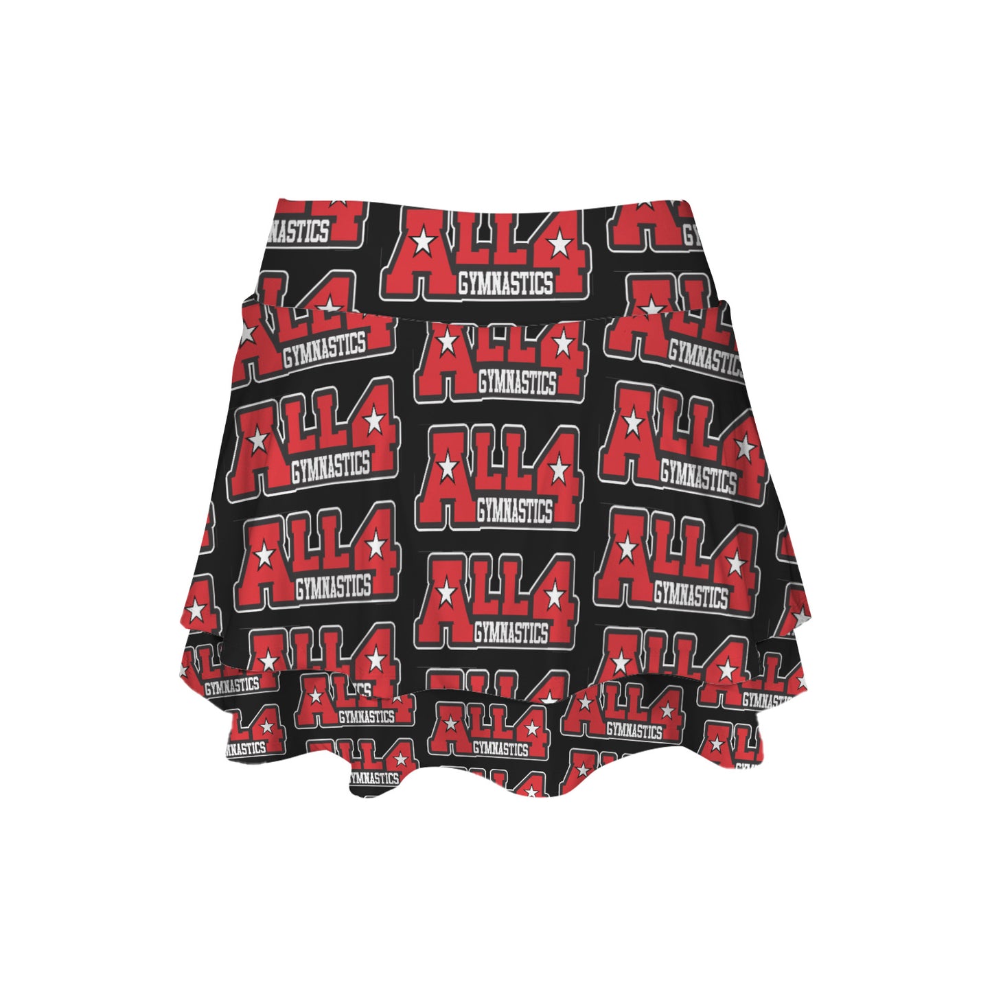 High Waist Layered Ruffle Pockets Sports Skirt