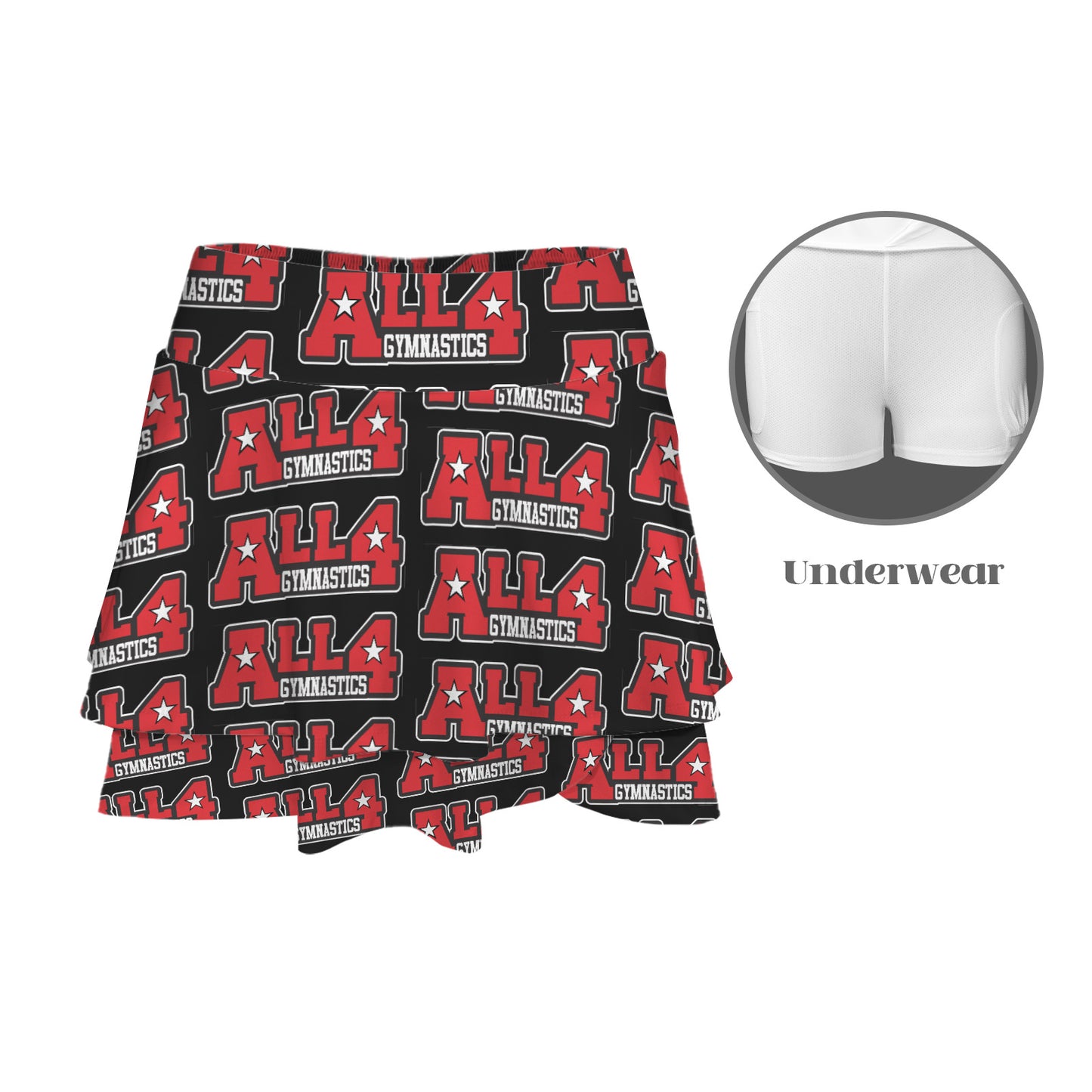High Waist Layered Ruffle Pockets Sports Skirt