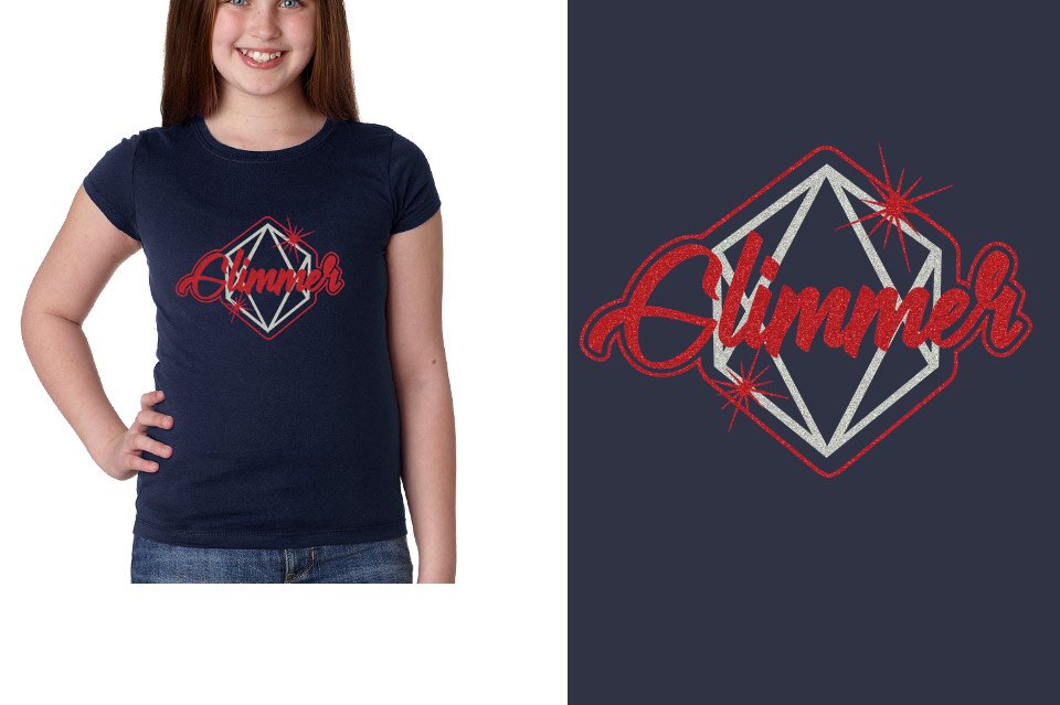 Glimmer Glitter 2-color Youth Girls' Princess T-Shirt