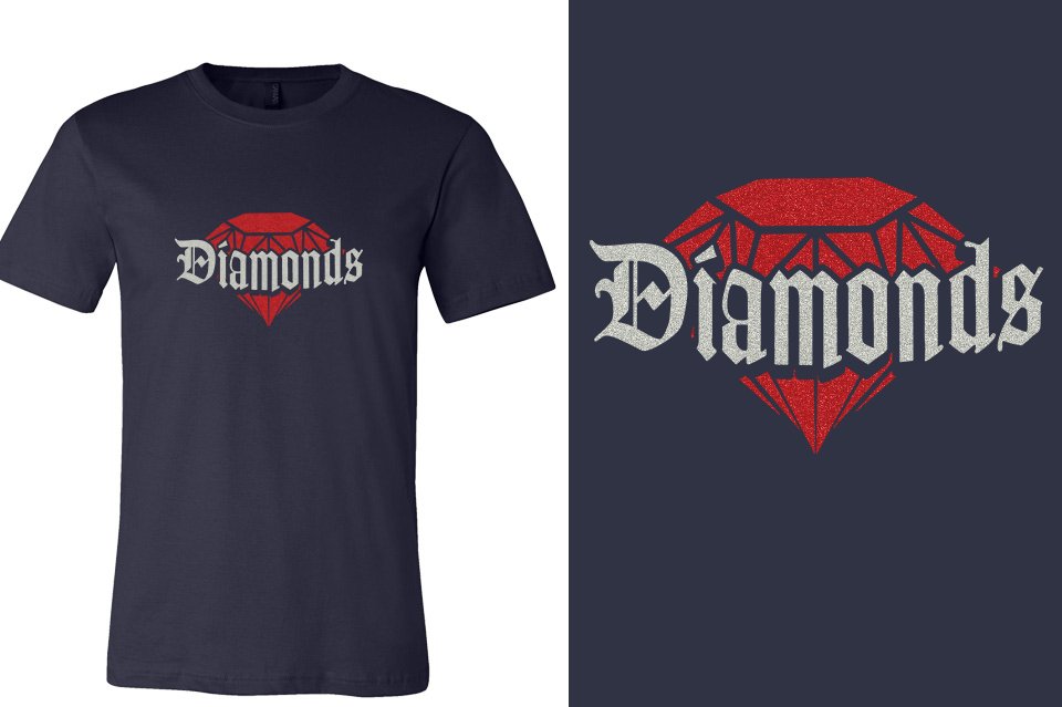 Diamonds glitter 2-color Unisex t-shirt