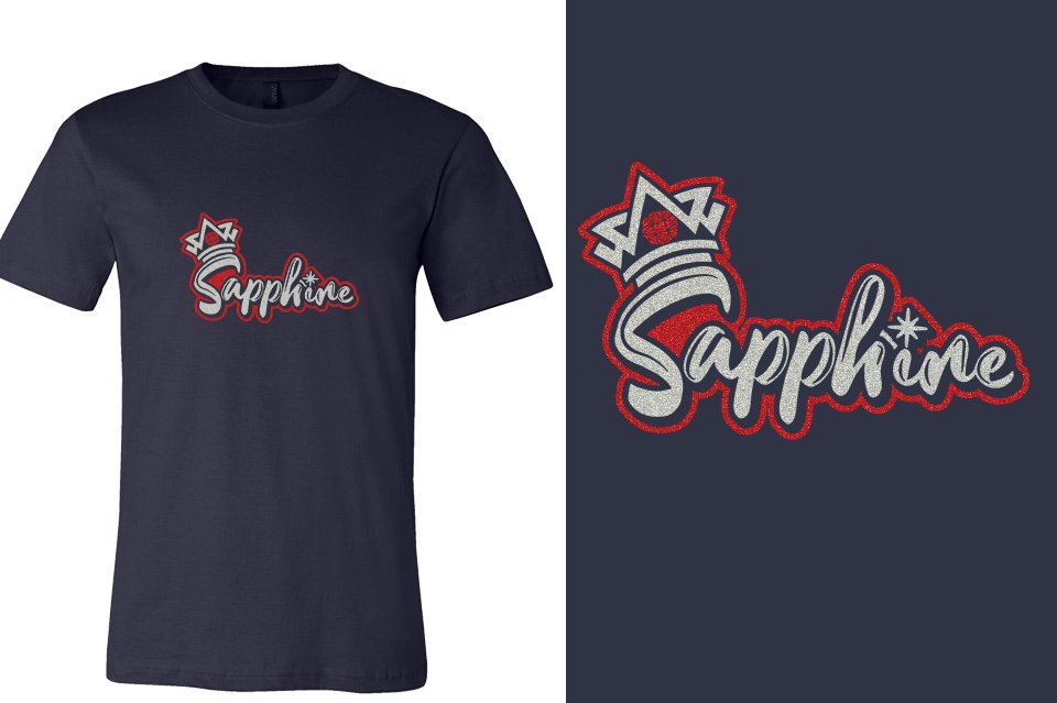 Sapphire glitter 2-color Unisex t-shirt
