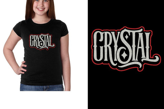 CRYSTAL glitter 2-color Youth Girls' Princess T-Shirt