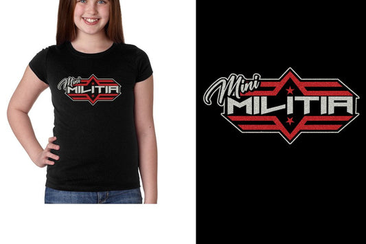 Mini MILITIA logo glitter 2-color Youth Girls' Princess T-Shirt