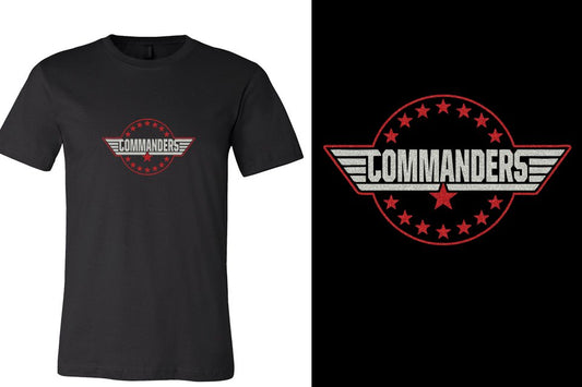 COMMANDERS logo glitter 2-color Unisex t-shirt