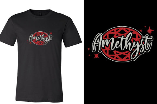 Amethyst logo glitter 2-color Unisex t-shirt