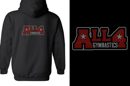 Rhinestones All4 Gymnastics stones Unisex Zip Hoodie