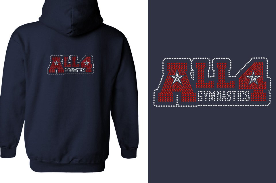 Rhinestones All4 Gymnastics stones Unisex Zip Hoodie