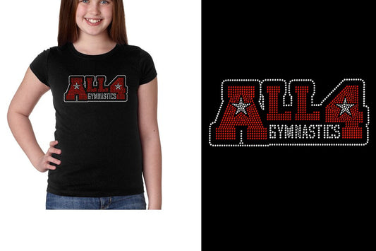 Rhinestones All4 Gymnastics stones Youth Girls' Princess T-Shirt