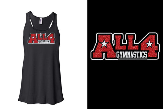 ALL4 Gymnastics glitter Youth Flowy Racerback Tank