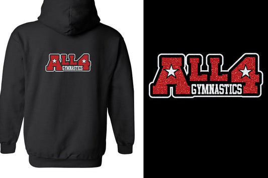 ALL4 Gymnastics glitter Unisex Zip Hoodie