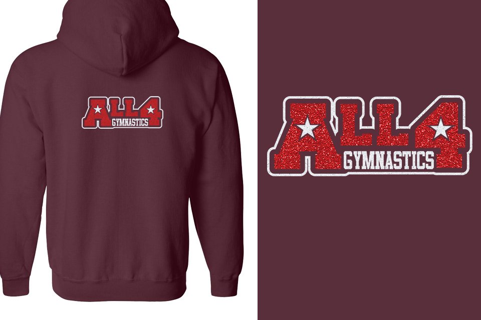 ALL4 Gymnastics glitter Unisex Zip Hoodie