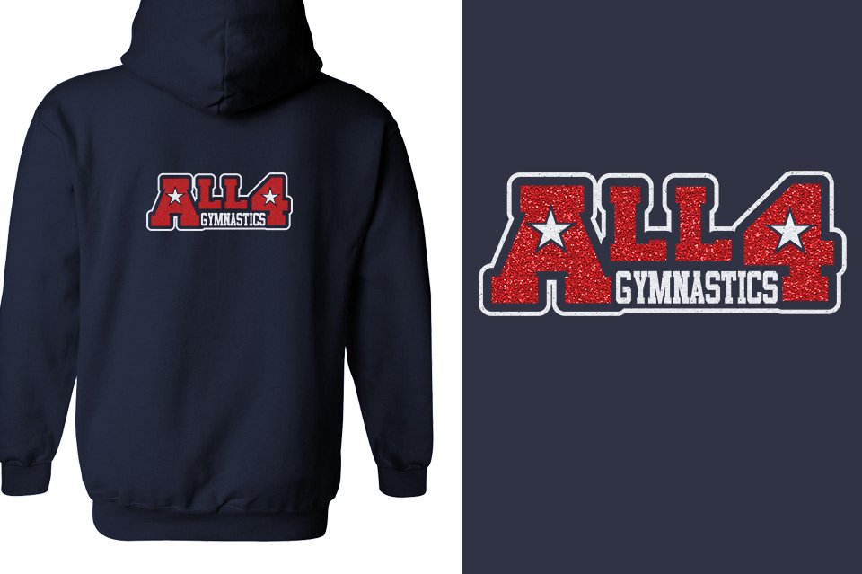 ALL4 Gymnastics glitter Unisex Zip Hoodie