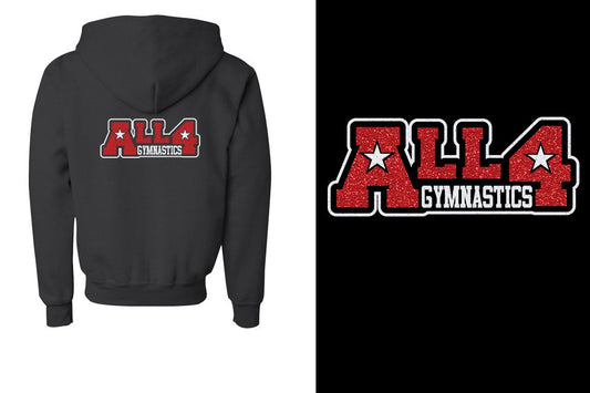 ALL4 Gymnastics glitter Youth Unisex Zip Hoodie