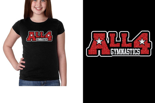 ALL4 Gymnastics glitter Youth Girls' Princess T-Shirt